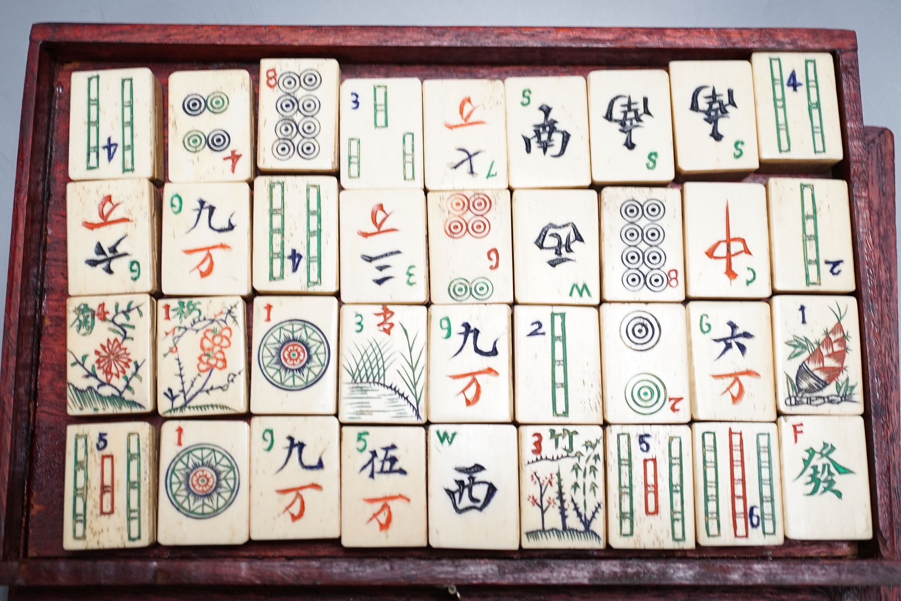 A Chinese mahjong set